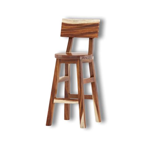 Round Top Jimmy Solid Wood Bar Chair | Jangir Decor