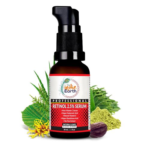 The Indie Earth Retinol 2.5% Deep Wrinkle Repair Serum With Vitamin C ...