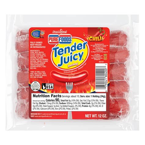 Get Purefoods Tender Juicy Hotdog with Chili 12 oz Delivered | Weee ...