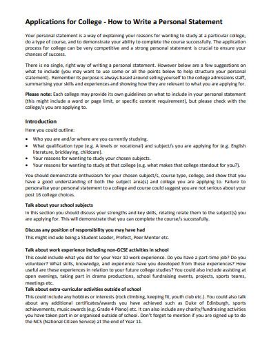 Personal Statement Examples 的图像结果