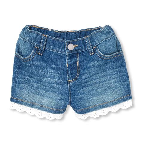 The Children's Place Girls' Toddler Denim Shorts, BLUINDWASH, 4T ...