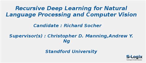 Recursive Deep Learning Natural Language Processing - PHD Thesis | S-Logix