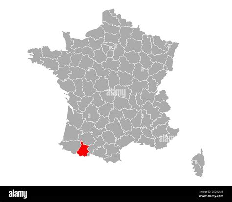 Map of Hautes-Pyrenees in France Stock Photo - Alamy