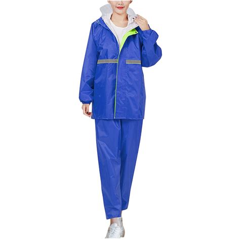 Jgppe Womens Rain Suit Set Outdoor Waterproof Hooded Zipper Jackets and ...