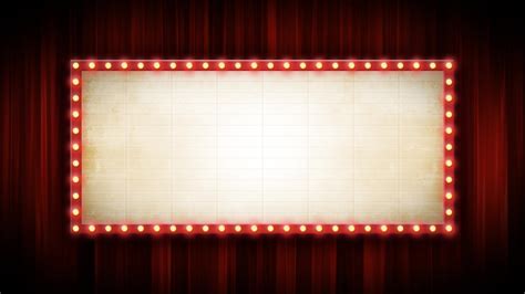 Theater Or Cinema Background With Marquee Sign And Red Curtains 1792438 ...