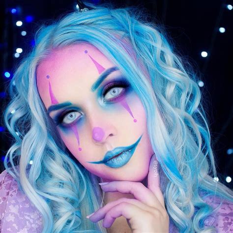 cute blue clown makeup