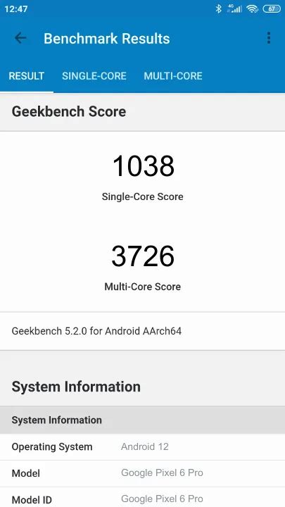 Pixel 6 Pro Benchmark 的图像结果