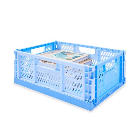 15L Collapsible Crate - Medium, Blue - Kmart NZ