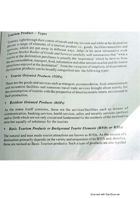 1621006040 - Types of Tourism Products: A Comprehensive Overview - Studocu