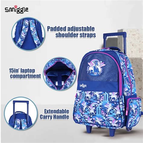 Buy Smiggle Kids Backpack Trolley with Motion Activated Light Up Wheels ...
