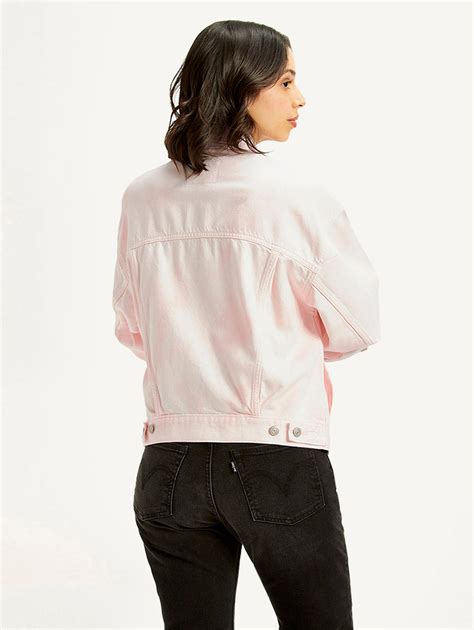 Women's Solid Pink Spread Collar Denim Trucker Jacket – Levis India Store