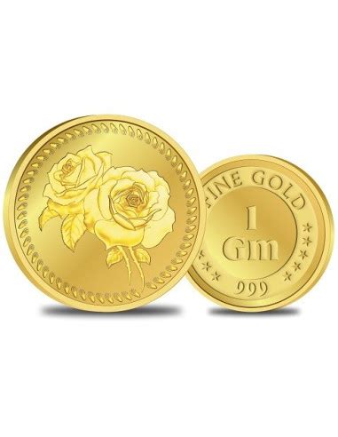 Omkar Mint Flower Gold Coin Of 1 Gram 24Kt Gold 999 Purity Fineness