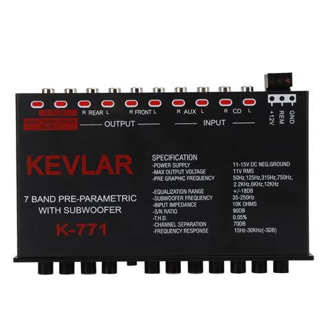 Car Audio Graphic Equalizer Universal Front Rear Subwoofer Metal ...