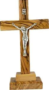 Catholic Standing OR Hanging Crucifix Cross, Certified Olive Wood Home ...