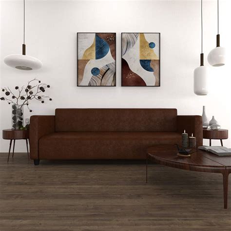 Sekar Lifestyle Box Series Sofa Set for Living Room (Brown, Three ...