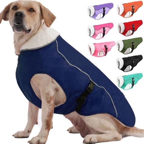 EMUST Dog Winter Coat Waterproof Dog Snow Jacket Adjustable Dog Coat ...