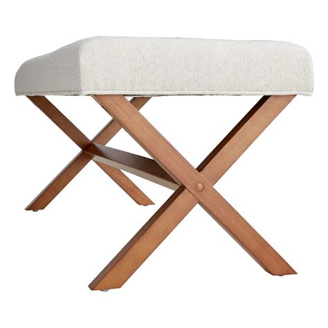 Honeybloom Jordan Chenille Bench Ivory | At Home