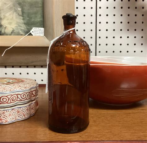 Vintage Clorox Amber Glass 16 Ounce Bottle w/ Rubber Stopper ...