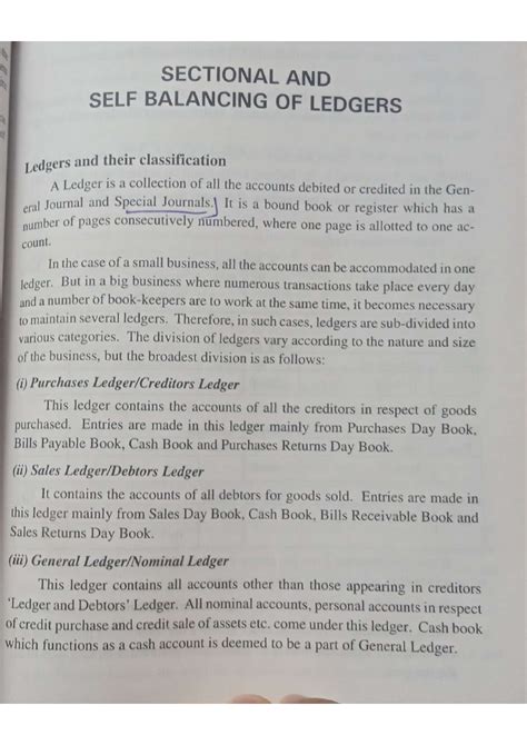 Sectional and self balancing of ledgers - B.com computer application ...