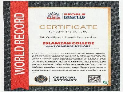 Islamiah College (Autonomous) - Vaniyambadi -> News -> CERTIFICATE OF ...