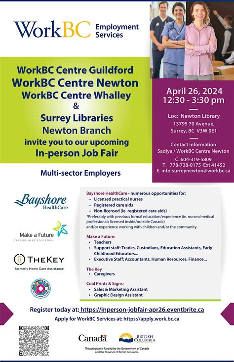 WorkBC In-Person Job Fair at Newton Library / Multi-sector Employers ...