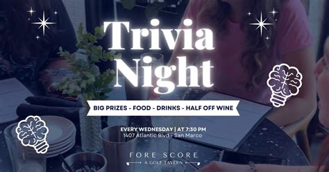Trivia Night at Fore Score - San Marco, Fore Score Golf Tavern ...