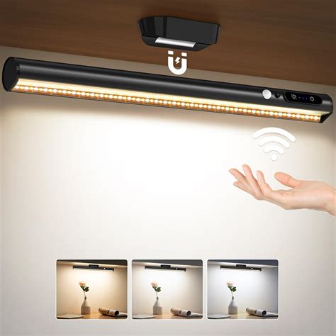 Moslumin Motion Sensor LED Light Bar Indoor, Battery Powered Operated Wall Strip Lights with ...