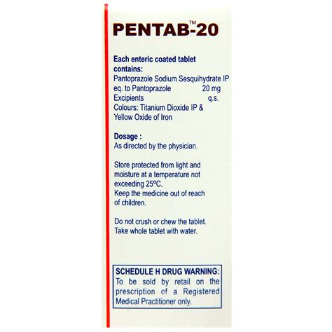 Pentab-20 Tablet 10's Price, Uses, Side Effects, Composition - Apollo ...