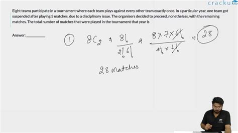[Video] Eight teams participate in a tournament where each team plays ...