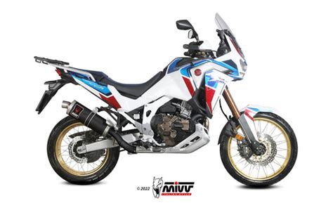 MIVV Dakar Black Slip-On Exhaust for Honda CRF 1100 L AFRICA TWIN 2020 ...