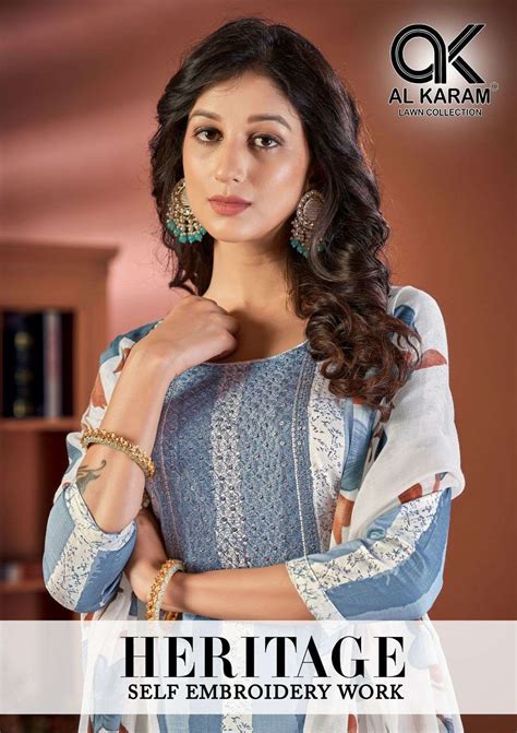 AL KARAM HERITAGE COTTON WITH SELF EMBROIDERY WORK SUITS ONLINE RATE ...
