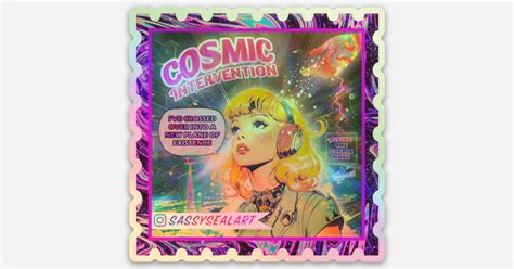 Cosmic Intervention by Gracie | Holographic stickers | Sticker Mule India