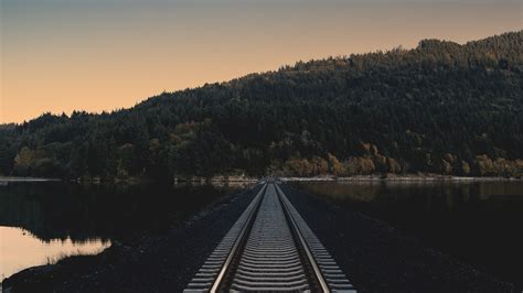 Download wallpaper 3840x2160 railway, evening, horizon 4k uhd 16:9 hd ...