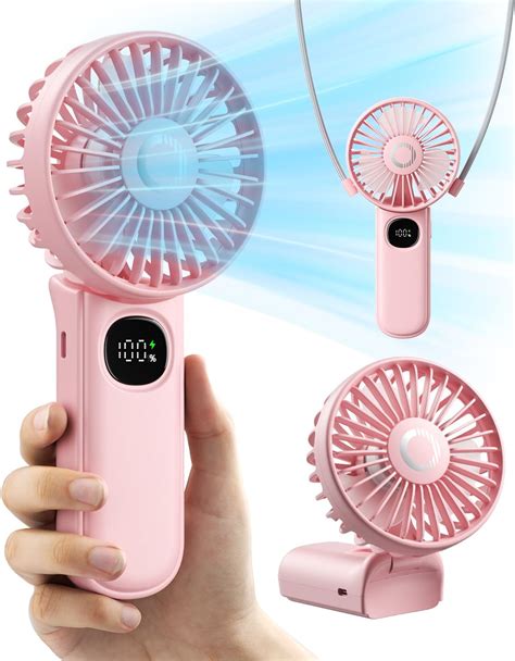 Amazon.com: Foldable Portable Fan with LED Display, 3000mAh Battery ...