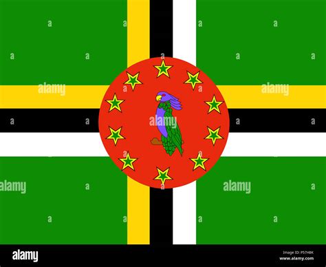 Official national flag of Dominica Stock Photo - Alamy