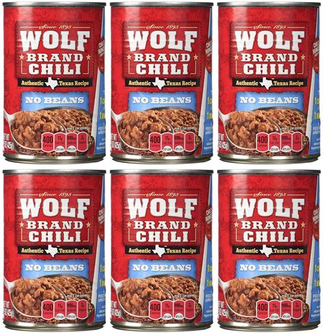 Amazon.com : Wolf Brand No Beans Chili - 6/15 oz. Cans : Chili Soups ...