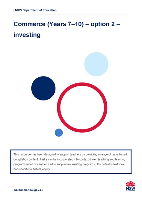Hsie s5 commerce option 2 investing - | NSW Department of Education ...