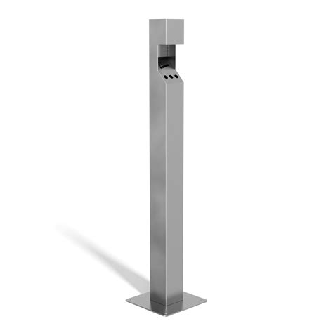 Column floor standing outdoor ashtray with roof - ExcelValley EU