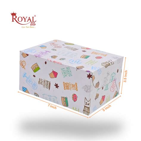 4 Pastry Box | 7x5x3.5 Inch | White with Floral Print | Mini Cake ...