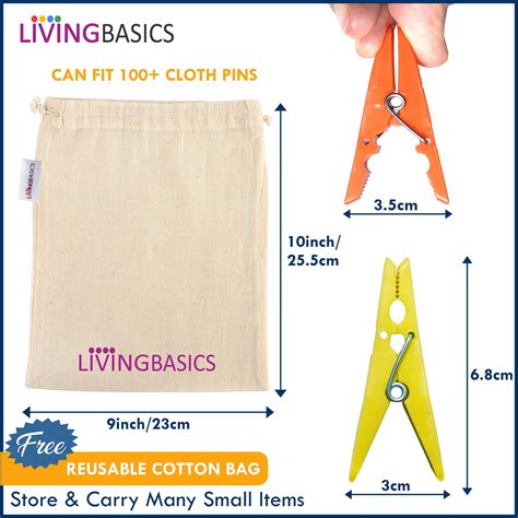 LivingBasics® Heavy Duty Rust Free Cloth Peg/Clothes Clip/Cloth Drying ...