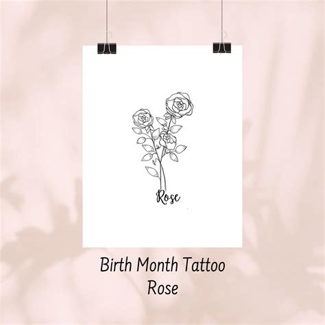 June Birth Flower Rose Birth Flower Tattoo Birth Month Flowers Family ...