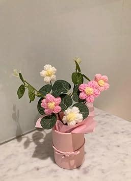 VRB Dec 1pcs Artificial Crochet Flower Bouquet/Artificial Flowers Bunch ...