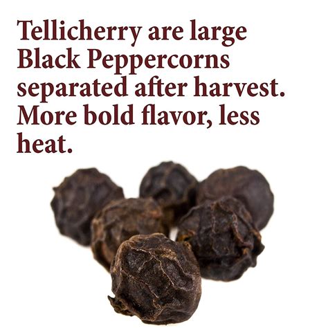 The Spice Way Whole Tellicherry Black Peppercorns - 4 oz Grinder Refill ...