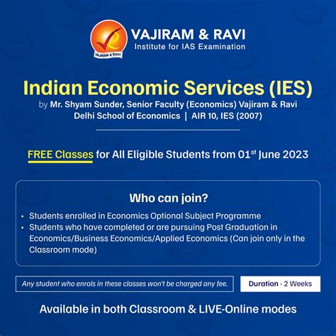 Vajiram & Ravi on Twitter: "Free Classes for Indian Economics Services ...