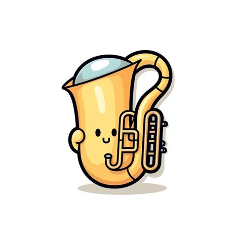 Cartoon illustration of a musical instrument with a smiling face ...
