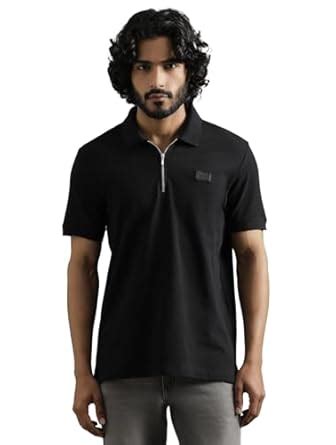 Royal Enfield Textured Polo T-Shirt (Size: L)-TSS240069-BLACK : Amazon ...