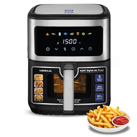 KENT Digital Air Fryer 6.5L,1600W,Bake,Grill & Roast,Up To 80% Less Oil ...