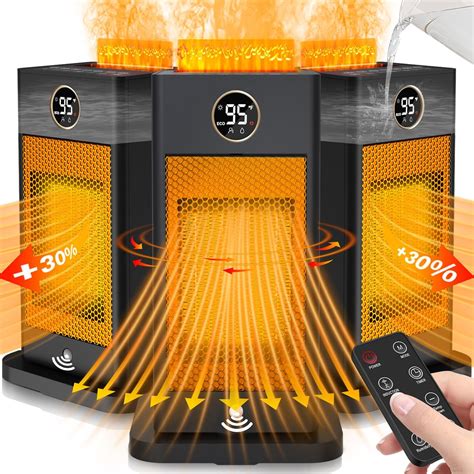 Amazon.com: Space Heater Portable,1500W PTC Ceramic Space Heater Large Room,2s Fast Safe Heating ...