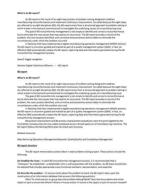 Image result for 8D Report Explained