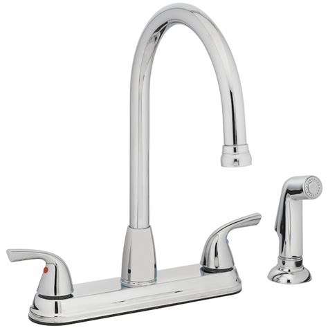 Project Source Everfield Chrome Double Handle Kitchen Faucet (Deck ...